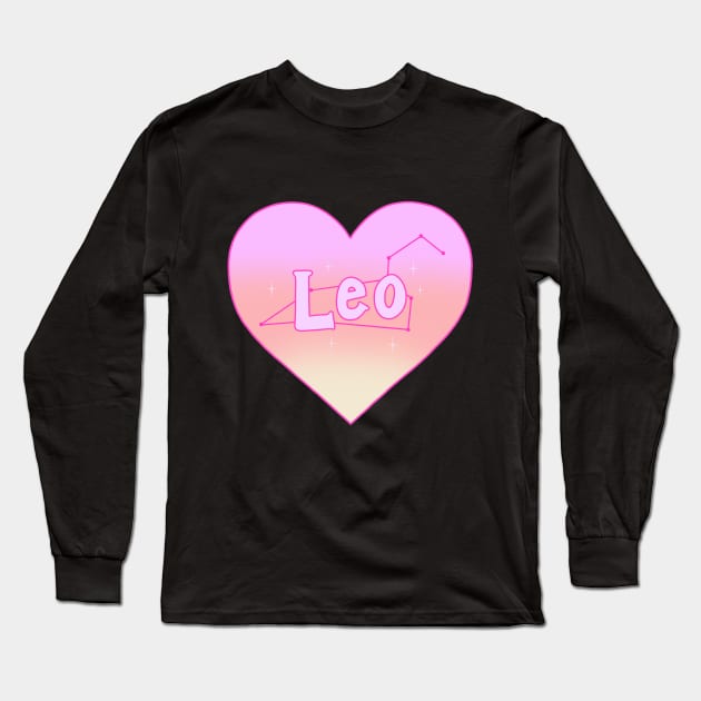 Leo Constellation Heart Long Sleeve T-Shirt by novembersgirl